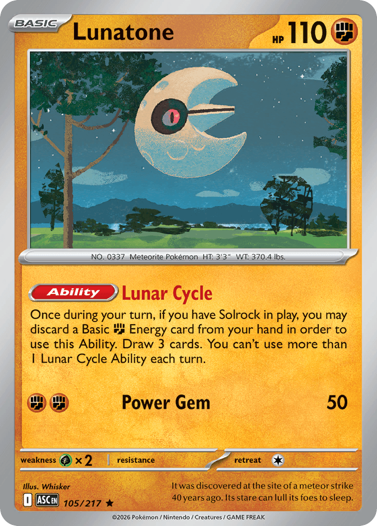 Lunatone (Energy Symbol Pattern) Ascended Heroes #105