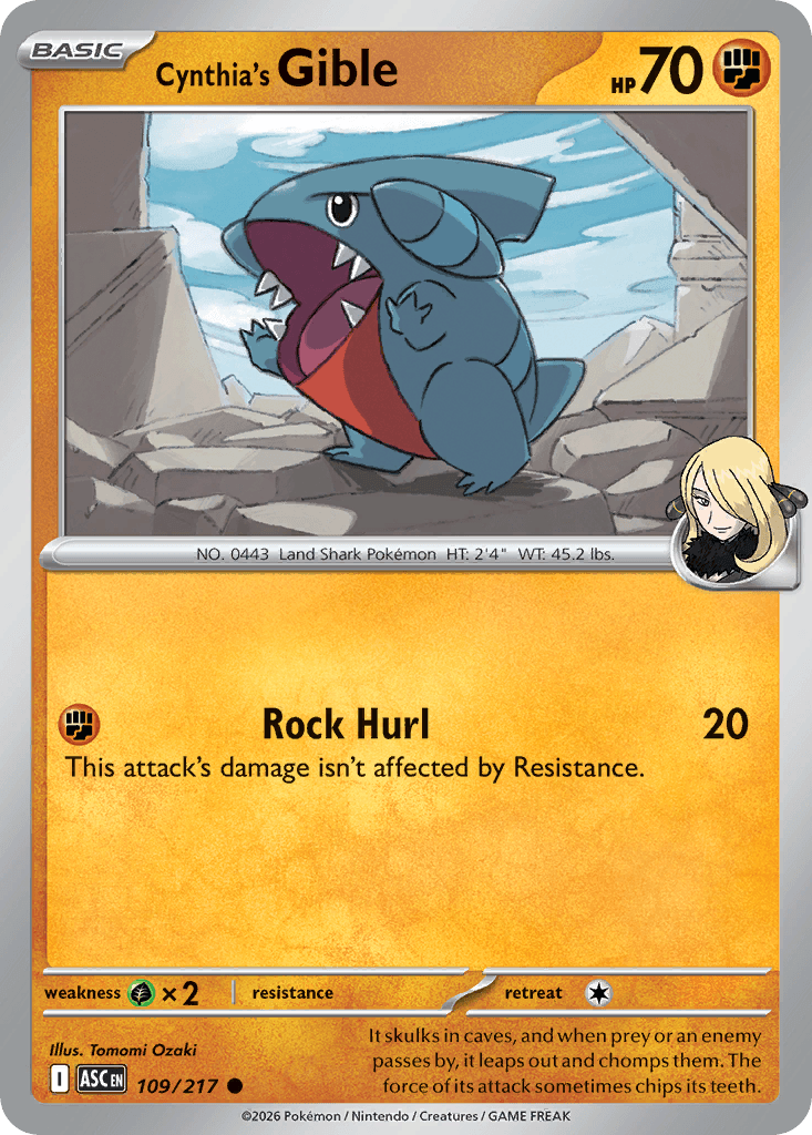 Cynthia's Gible (Energy Symbol Pattern) Ascended Heroes #109