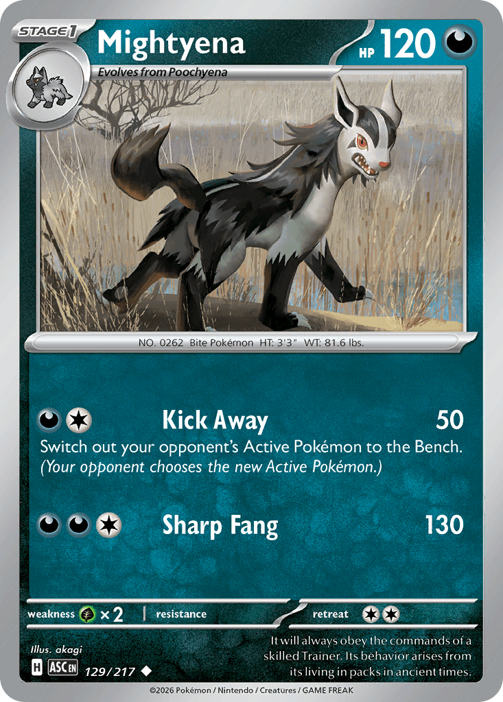 Mightyena - 129/217 (Energy Symbol Pattern) Ascended Heroes #129