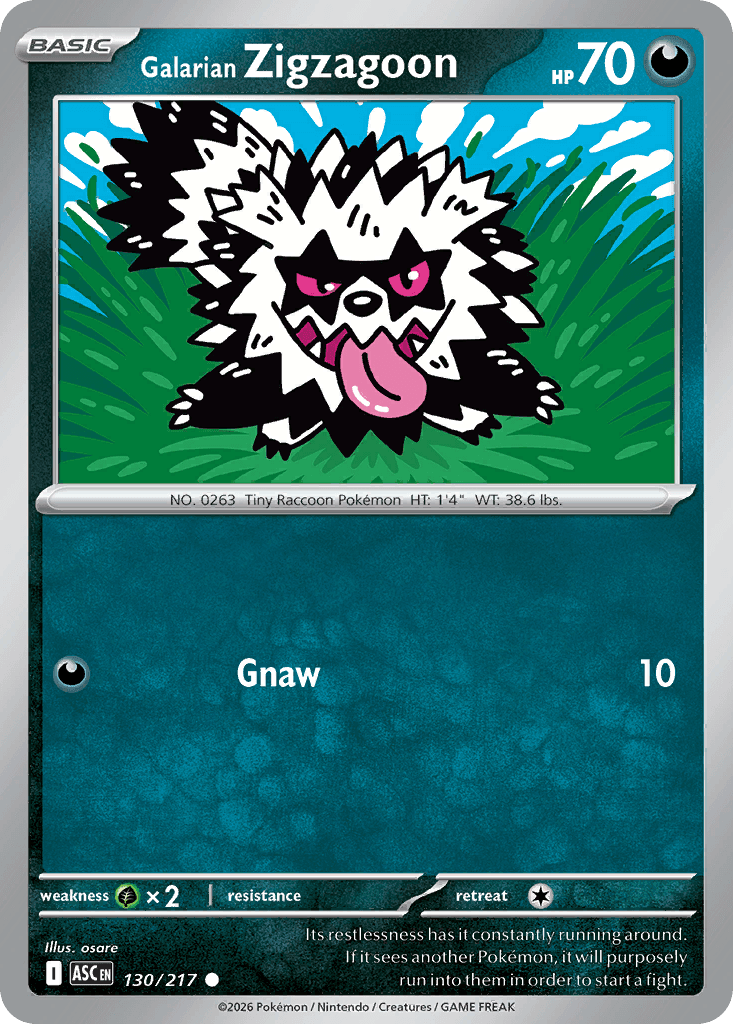 Galarian Zigzagoon (Dusk Ball) Ascended Heroes #130