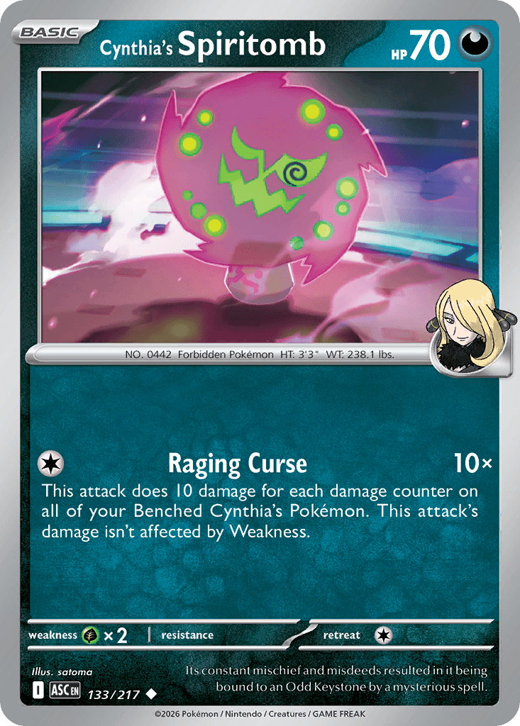 Cynthia's Spiritomb - 133/217 (Energy Symbol Pattern) Ascended Heroes #133