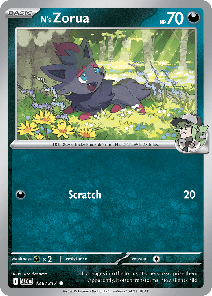 N's Zorua (Poke Ball) Ascended Heroes #136