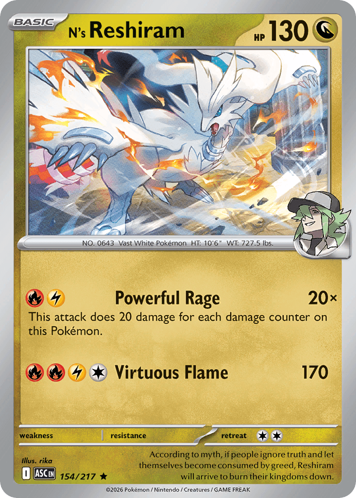 N's Reshiram (Energy Symbol Pattern) Ascended Heroes #154