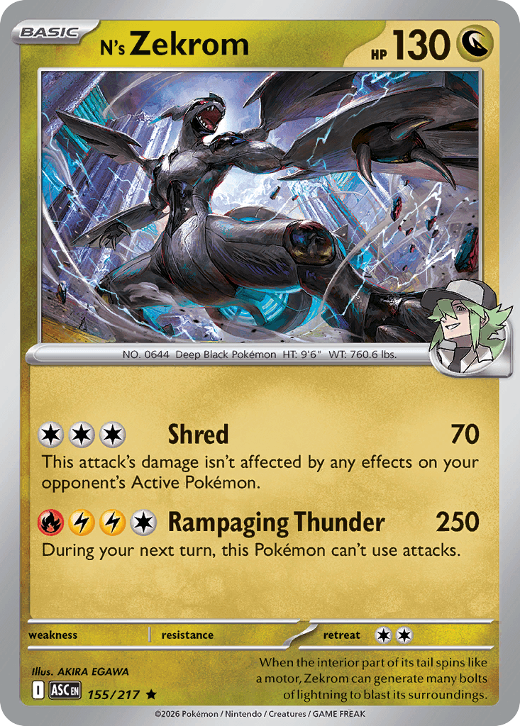 N's Zekrom (Energy Symbol Pattern) Ascended Heroes #155