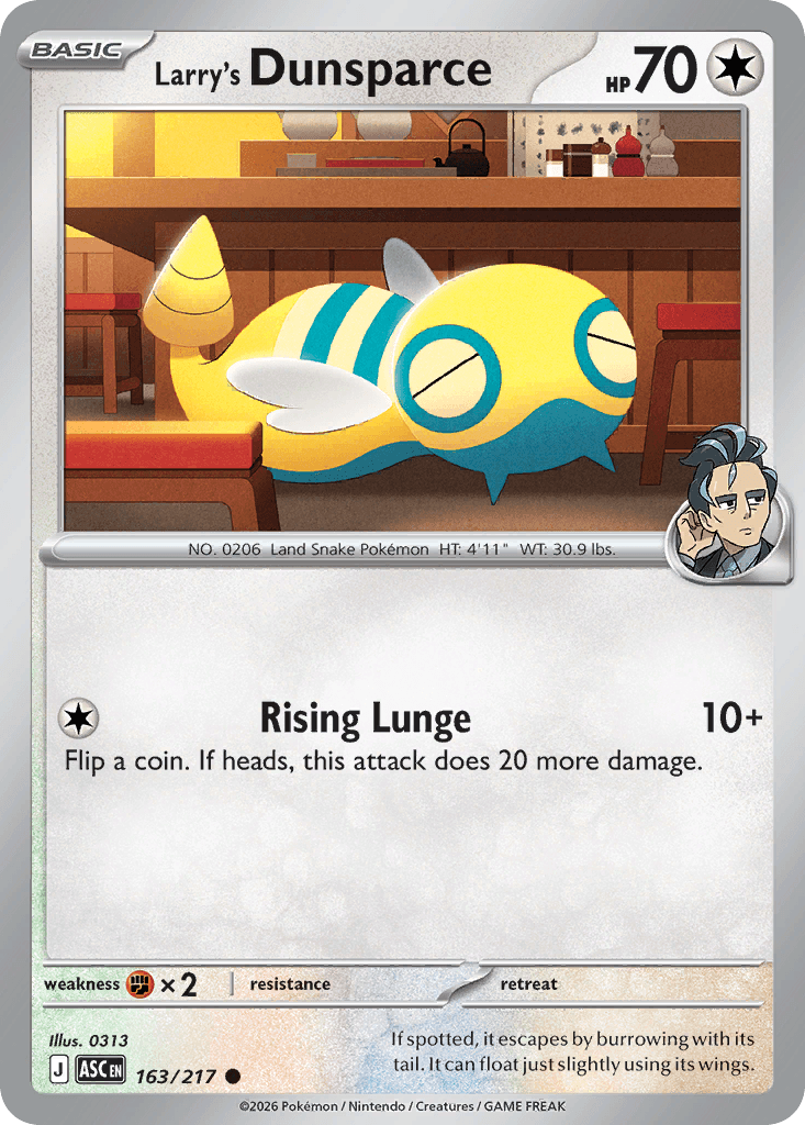 Larry's Dunsparce (Energy Symbol Pattern) Ascended Heroes #163