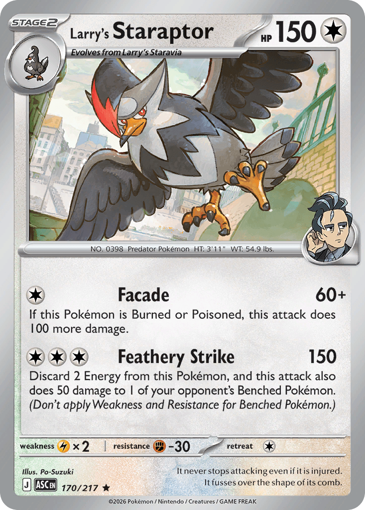 Larry's Staraptor - 170/217 (Energy Symbol Pattern) Ascended Heroes #170
