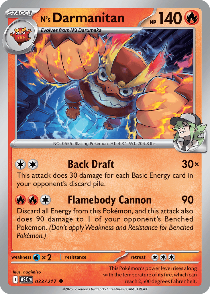 N's Darmanitan (Energy Symbol Pattern) Ascended Heroes #33