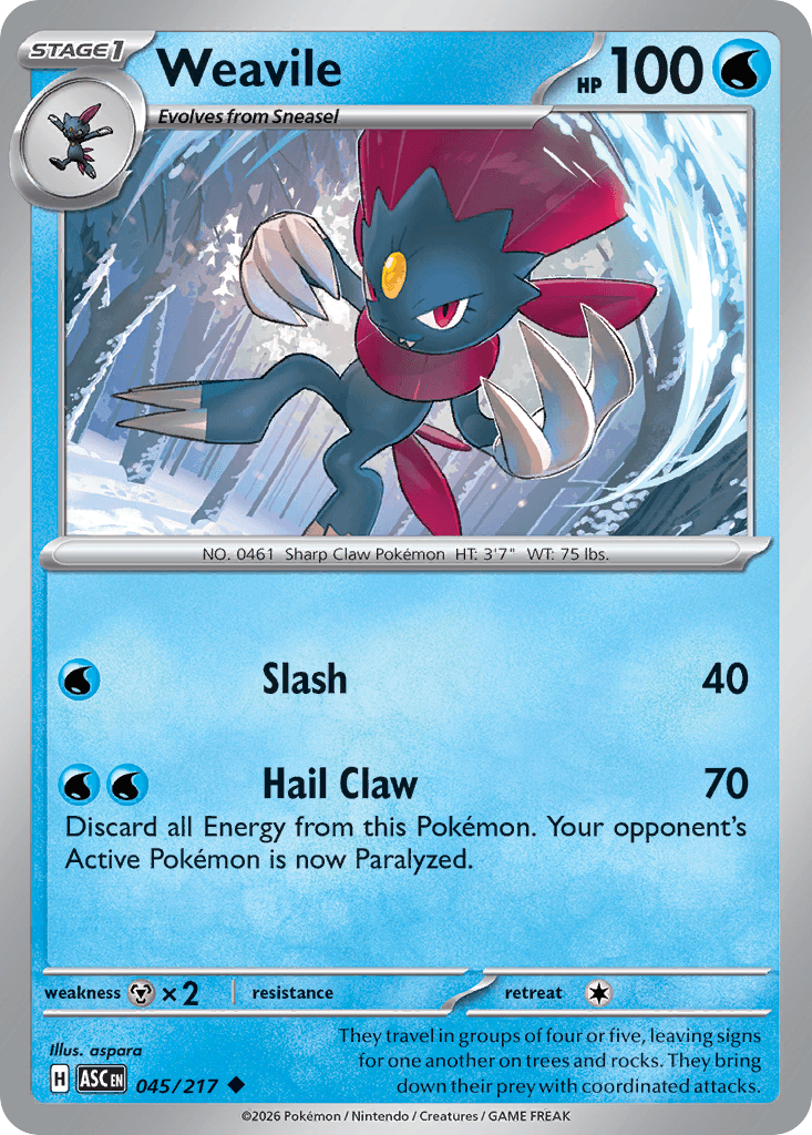 Weavile - 045/217 (Energy Symbol Pattern) Ascended Heroes #45