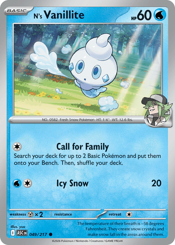 N's Vanillite (Energy Symbol Pattern) Ascended Heroes #49