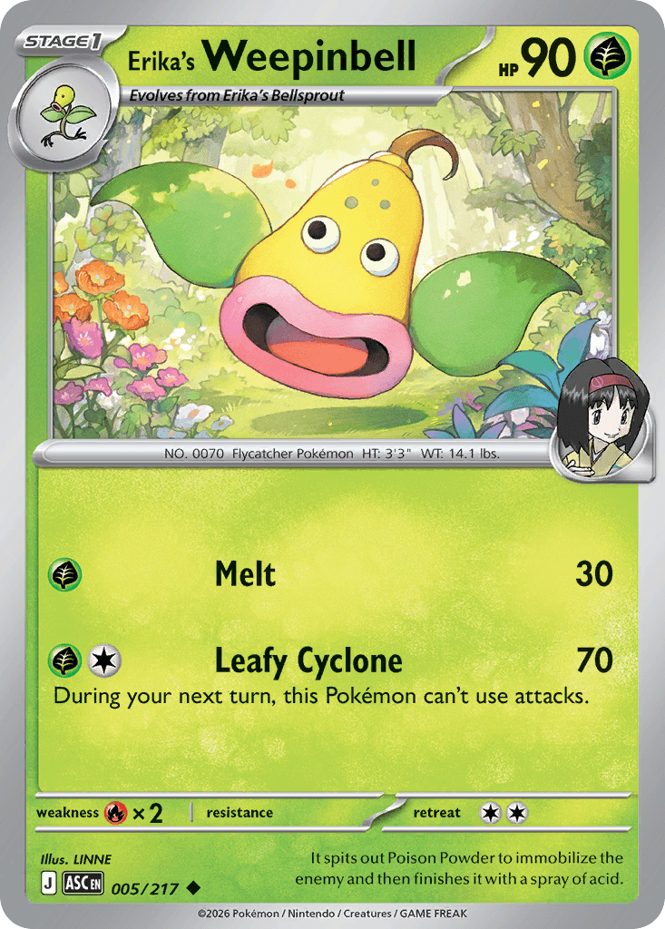 Erika's Weepinbell (Energy Symbol Pattern) Ascended Heroes #5