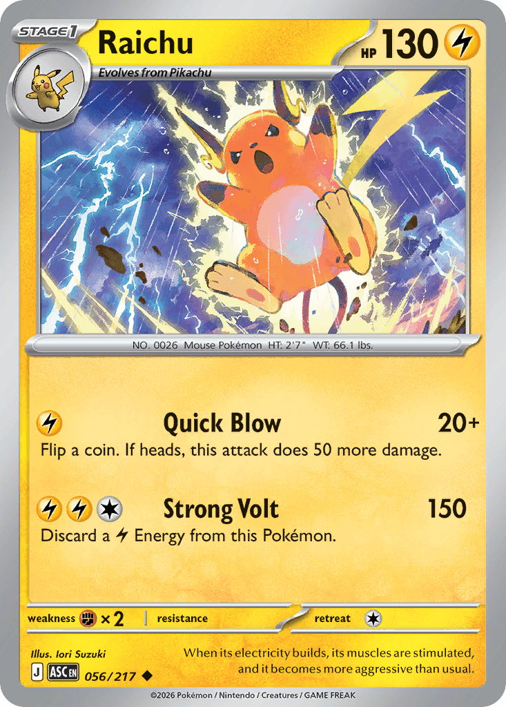 Raichu (Energy Symbol Pattern) Ascended Heroes #56