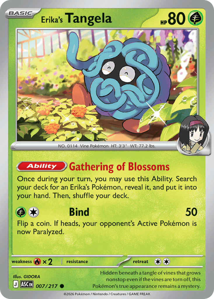 Erika's Tangela - 007/217 (Energy Symbol Pattern) Ascended Heroes #7