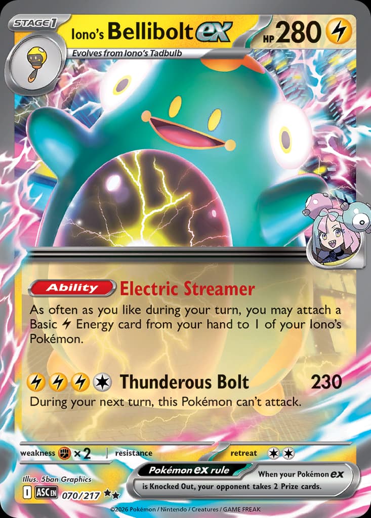 Iono's Bellibolt ex Ascended Heroes #70