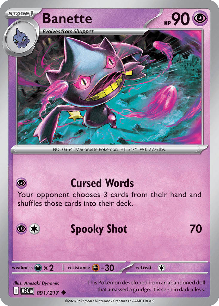 Banette - 091/217 (Dusk Ball) Ascended Heroes #91