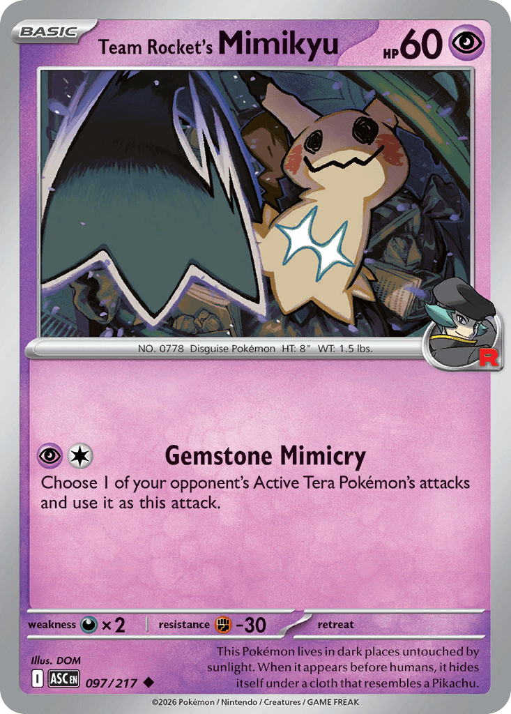Team Rocket's Mimikyu - 097/217 (Team Rocket) Ascended Heroes #97