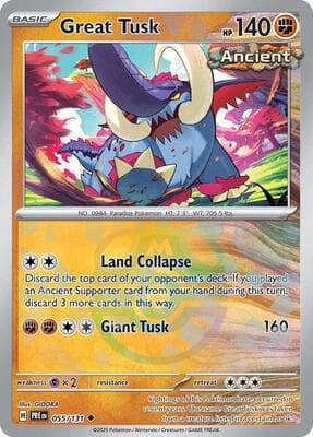 Great Tusk (Master Ball Pattern) Prismatic Evolutions #55