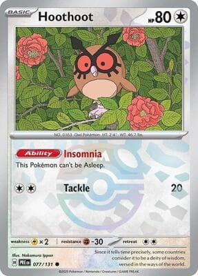 Hoothoot · Master Ball Pattern Prismatic Evolutions #77