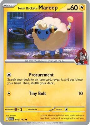 Team Rocket's Mareep Destined Rivals #72