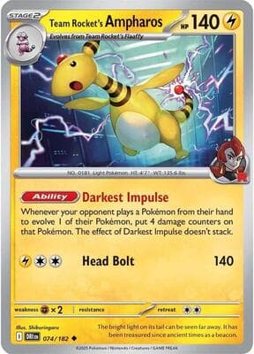 Team Rocket's Ampharos Destined Rivals #74