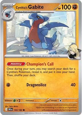 Cynthia's Gabite Destined Rivals #103