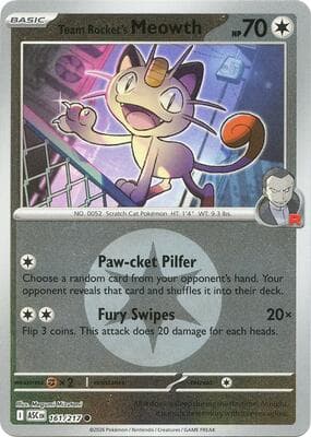 Team Rocket's Meowth · Energy Symbol Pattern Ascended Heroes #161